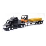 1:43 Scale Peterbilt? 387 Flatbed W/ Forklift & Hay Bale (u)