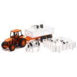 Kubota? Farm Tractor & Trailer W/Farm Animals Set
